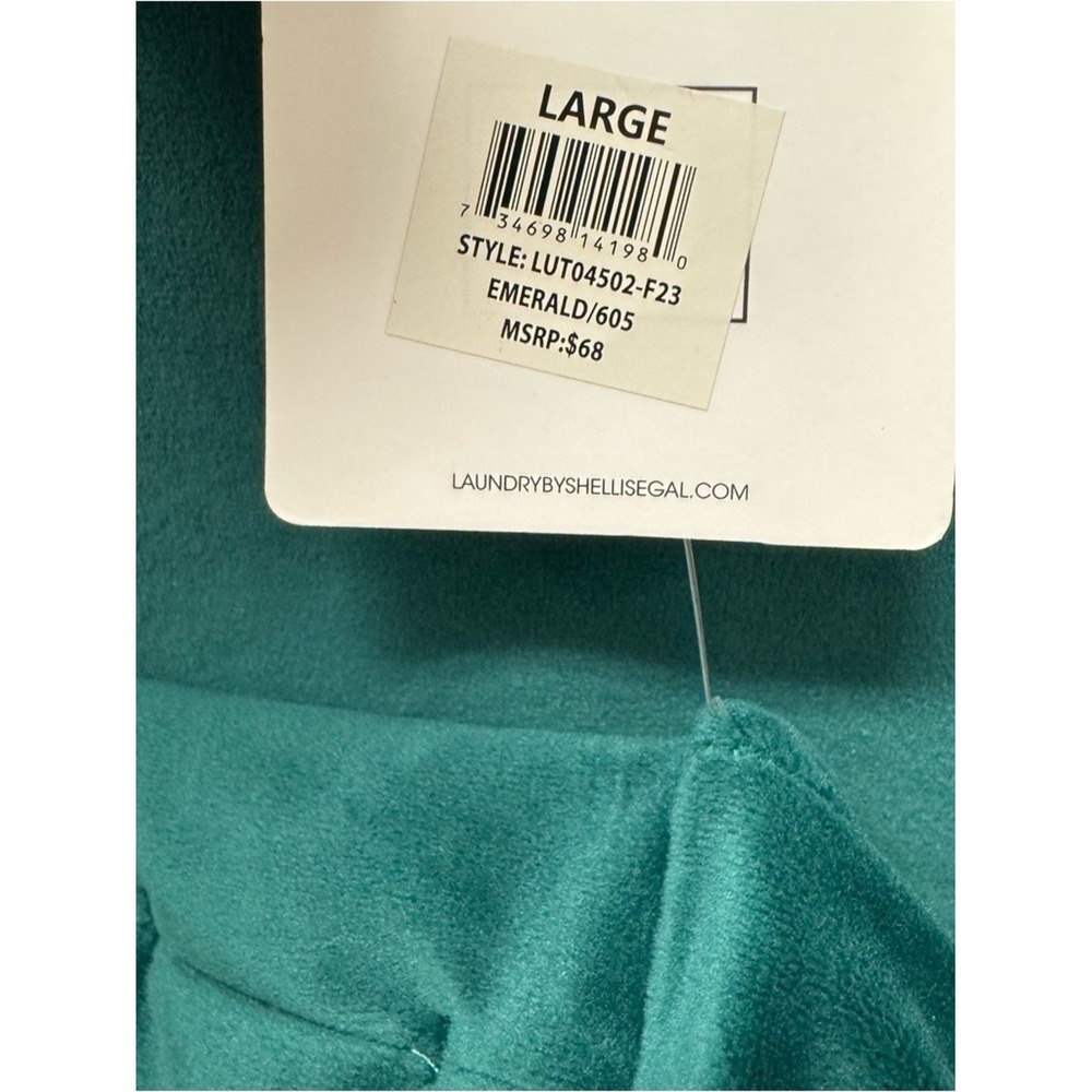 NWT Laundry By Shelli Segal Teal V-Neck Pullover Women's size Large polyester - Picture 3 of 4